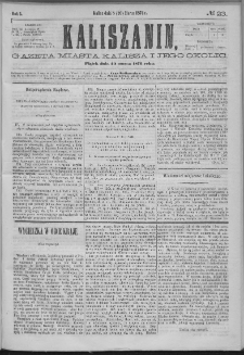 Kaliszanin : gazeta miasta Kalisza i jego okolic