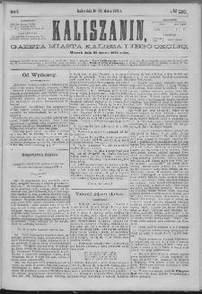 Kaliszanin : gazeta miasta Kalisza i jego okolic