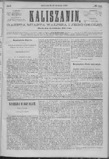 Kaliszanin : gazeta miasta Kalisza i jego okolic