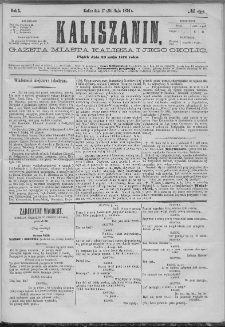 Kaliszanin : gazeta miasta Kalisza i jego okolic
