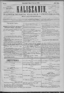 Kaliszanin : gazeta miasta Kalisza i jego okolic