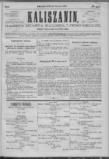 Kaliszanin : gazeta miasta Kalisza i jego okolic