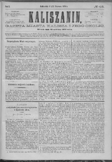 Kaliszanin : gazeta miasta Kalisza i jego okolic