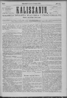 Kaliszanin : gazeta miasta Kalisza i jego okolic