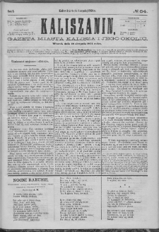 Kaliszanin : gazeta miasta Kalisza i jego okolic