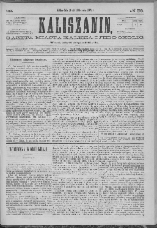Kaliszanin : gazeta miasta Kalisza i jego okolic