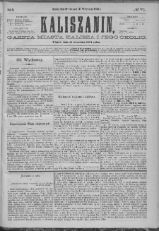 Kaliszanin : gazeta miasta Kalisza i jego okolic