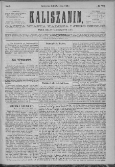 Kaliszanin : gazeta miasta Kalisza i jego okolic