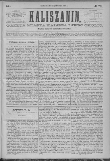 Kaliszanin : gazeta miasta Kalisza i jego okolic