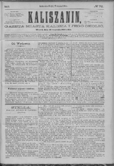 Kaliszanin : gazeta miasta Kalisza i jego okolic