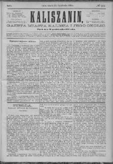 Kaliszanin : gazeta miasta Kalisza i jego okolic