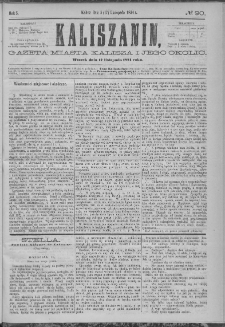 Kaliszanin : gazeta miasta Kalisza i jego okolic