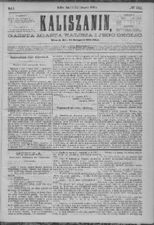 Kaliszanin : gazeta miasta Kalisza i jego okolic