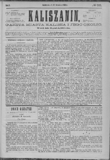 Kaliszanin : gazeta miasta Kalisza i jego okolic