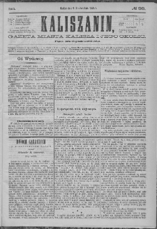 Kaliszanin : gazeta miasta Kalisza i jego okolic