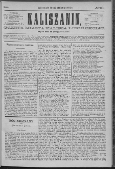 Kaliszanin : gazeta miasta Kalisza i jego okolic