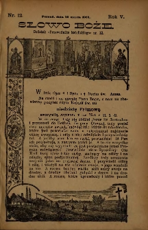 Słowo Boże: dodatek do Przewodnika Katolickiego R.5. 1902 Nr.12