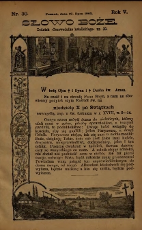 Słowo Boże: dodatek do Przewodnika Katolickiego R.5. 1902 Nr.30