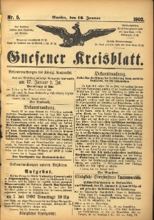 Gnesener Kreisblatt 1902.01.16 Nr5