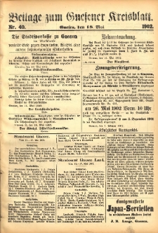 Beilage zum Gnesener Kreisblatt 1902.05.18 Nr40