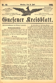 Gnesener Kreisblatt 1902.07.03 Nr53