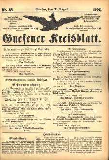 Gnesener Kreisblatt 1902.08.07 Nr63