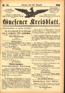 Gnesener Kreisblatt 1902.08.31 Nr70