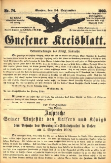 Gnesener Kreisblatt 1902.09.14 Nr74