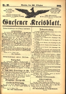 Gnesener Kreisblatt 1902.10.30 Nr87