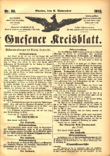 Gnesener Kreisblatt 1902.11.06 Nr89