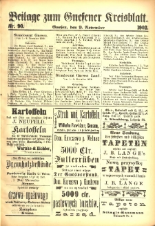 Beilage zum Gnesener Kreisblatt 1902.11.09 Nr90