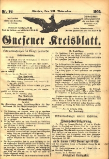 Gnesener Kreisblatt 1902.11.20 Nr93
