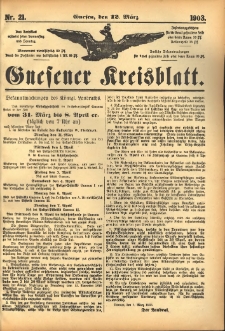 Gnesener Kreisblatt 1903.03.12 Nr21