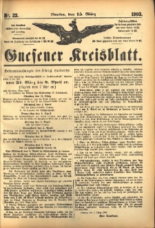 Gnesener Kreisblatt 1903.03.15 Nr22