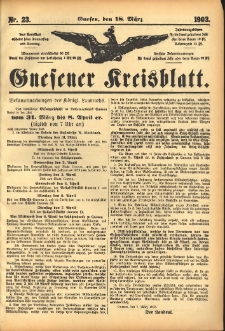 Gnesener Kreisblatt 1903.03.18 Nr23