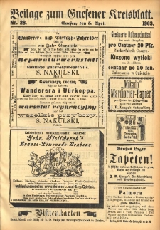 Beilage zum Gnesener Kreisblatt 1903.04.05 Nr28
