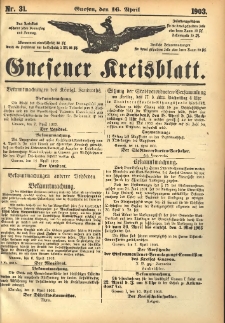 Gnesener Kreisblatt 1903.04.16 Nr31