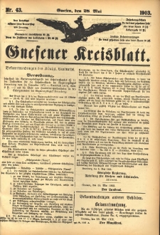 Gnesener Kreisblatt 1903.05.28 Nr43