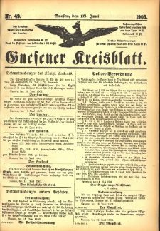 Gnesener Kreisblatt 1903.06.18 Nr49