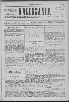 Kaliszanin : gazeta miasta Kalisza i jego okolic