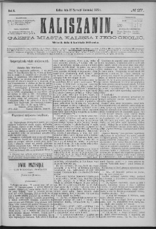 Kaliszanin : gazeta miasta Kalisza i jego okolic