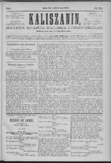 Kaliszanin : gazeta miasta Kalisza i jego okolic