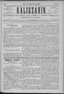 Kaliszanin : gazeta miasta Kalisza i jego okolic