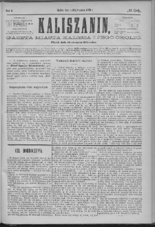 Kaliszanin : gazeta miasta Kalisza i jego okolic