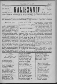 Kaliszanin : gazeta miasta Kalisza i jego okolic