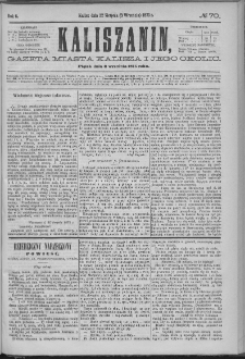 Kaliszanin : gazeta miasta Kalisza i jego okolic