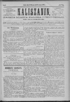 Kaliszanin : gazeta miasta Kalisza i jego okolic