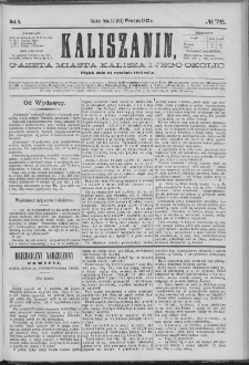 Kaliszanin : gazeta miasta Kalisza i jego okolic