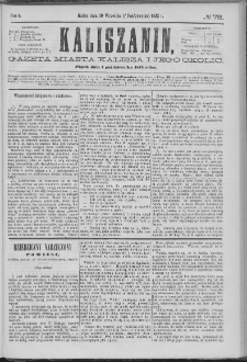 Kaliszanin : gazeta miasta Kalisza i jego okolic