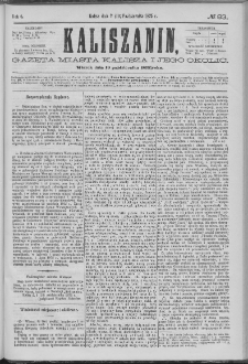 Kaliszanin : gazeta miasta Kalisza i jego okolic